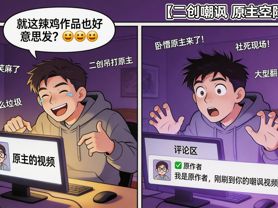 二创视频嘲讽原主 封面
